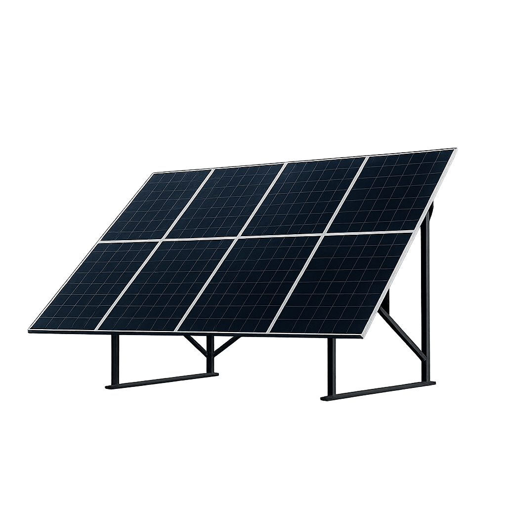 Graphene solar panel array on a metal support frame