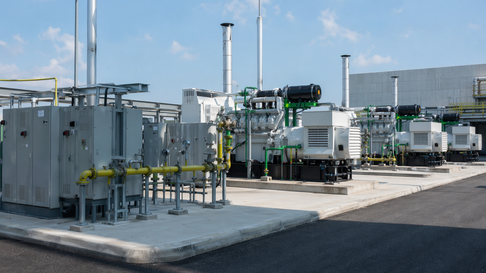 Industrial backup generators and redundant power systems