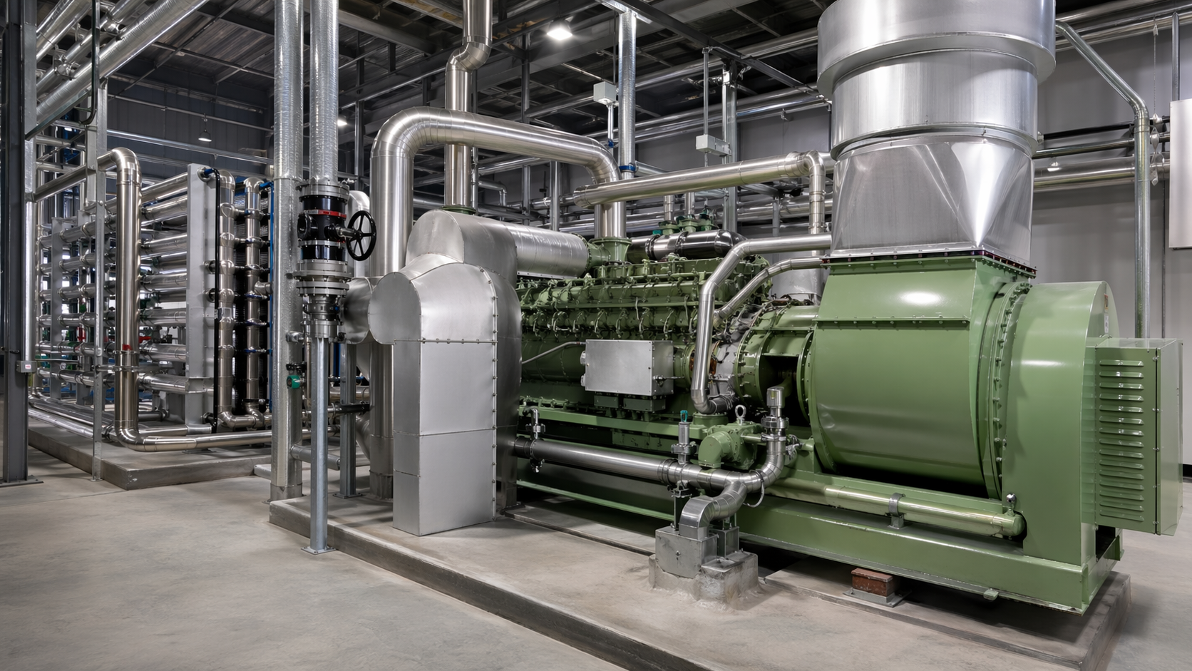 Combined heat and power turbine with heat recovery equipment