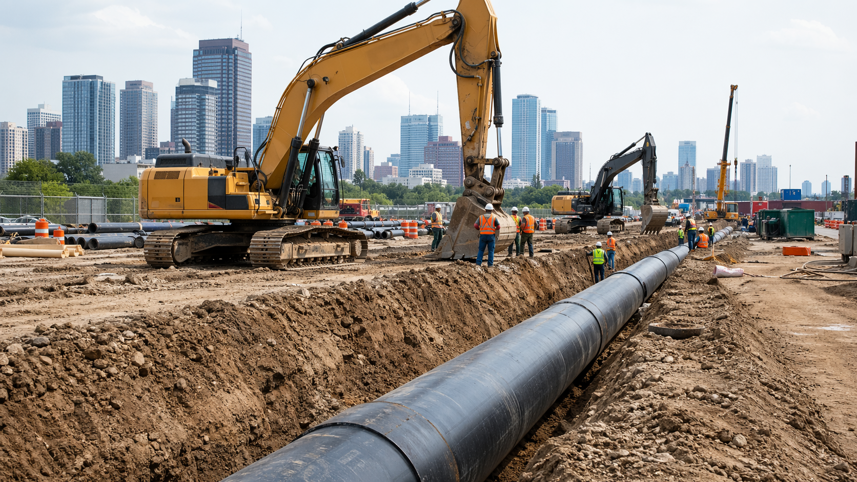 Municipal pipeline construction and urban infrastructure expansion